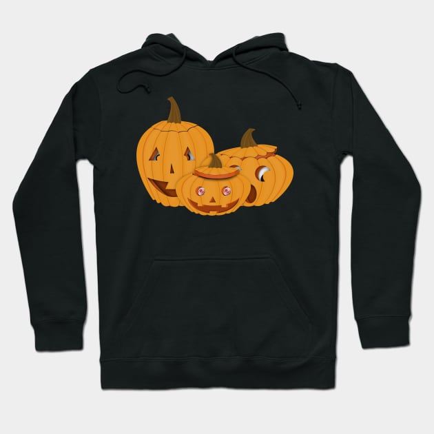 Carved Pumpkins - Happy Halloween Hoodie by ButterflyInTheAttic